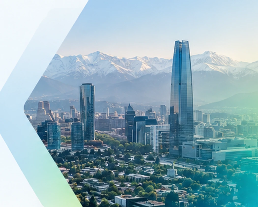 Vista ilustrativa de Santiago de Chile y la cordillera de los Andes